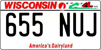 WI license plate 655NUJ