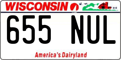 WI license plate 655NUL