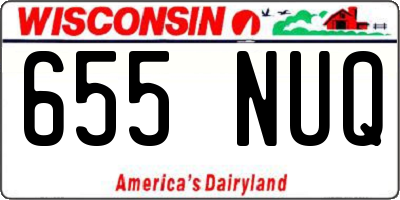 WI license plate 655NUQ