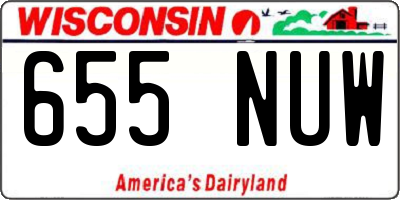 WI license plate 655NUW
