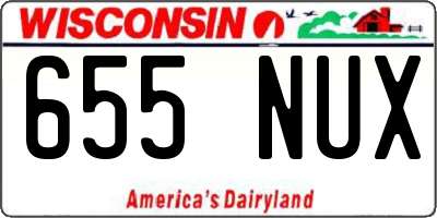 WI license plate 655NUX