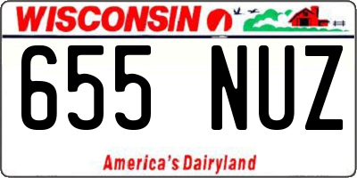 WI license plate 655NUZ