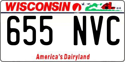 WI license plate 655NVC