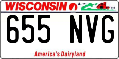 WI license plate 655NVG