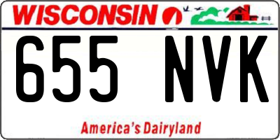 WI license plate 655NVK