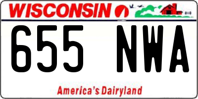WI license plate 655NWA