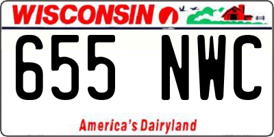 WI license plate 655NWC