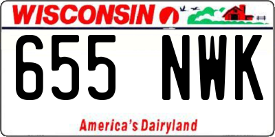 WI license plate 655NWK