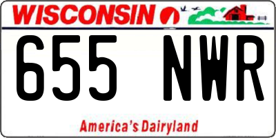WI license plate 655NWR