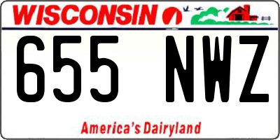 WI license plate 655NWZ