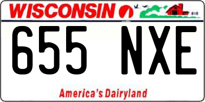 WI license plate 655NXE
