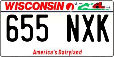 WI license plate 655NXK