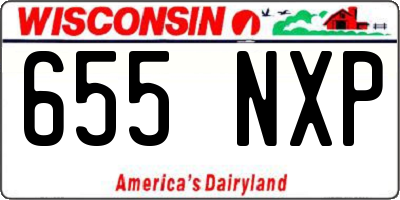 WI license plate 655NXP