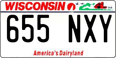 WI license plate 655NXY