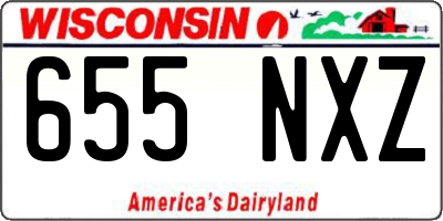 WI license plate 655NXZ