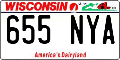 WI license plate 655NYA