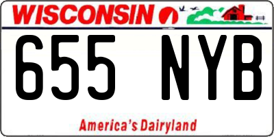 WI license plate 655NYB