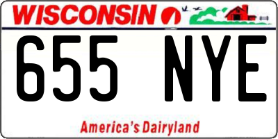 WI license plate 655NYE