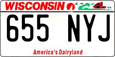 WI license plate 655NYJ