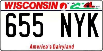 WI license plate 655NYK