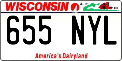 WI license plate 655NYL