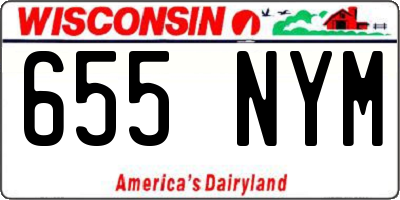 WI license plate 655NYM