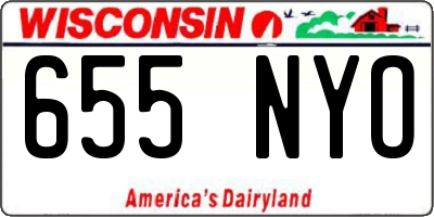 WI license plate 655NYO