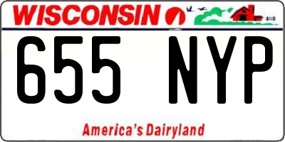 WI license plate 655NYP