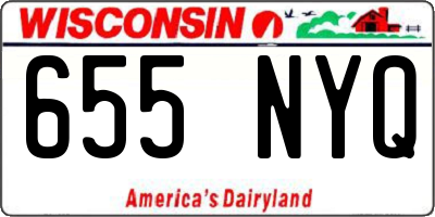 WI license plate 655NYQ