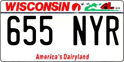 WI license plate 655NYR