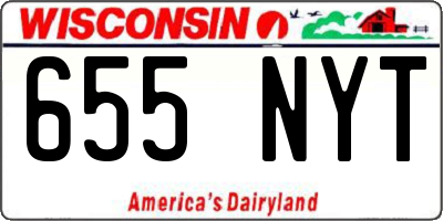 WI license plate 655NYT