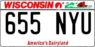 WI license plate 655NYU
