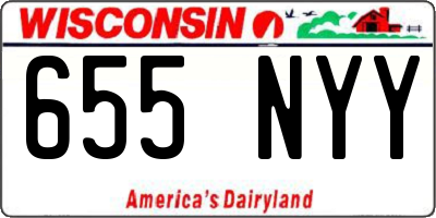 WI license plate 655NYY