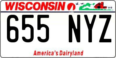 WI license plate 655NYZ