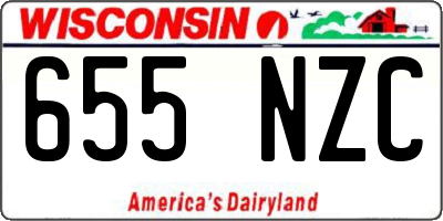 WI license plate 655NZC
