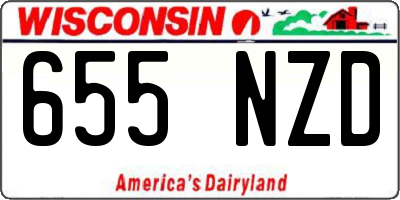 WI license plate 655NZD