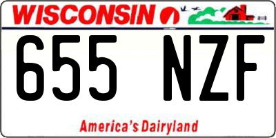 WI license plate 655NZF