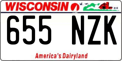 WI license plate 655NZK