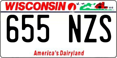 WI license plate 655NZS