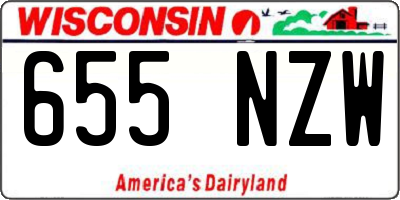 WI license plate 655NZW
