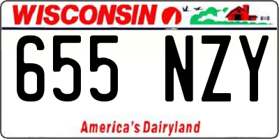 WI license plate 655NZY