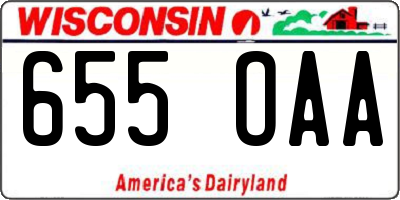 WI license plate 655OAA