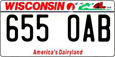 WI license plate 655OAB