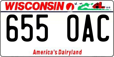 WI license plate 655OAC