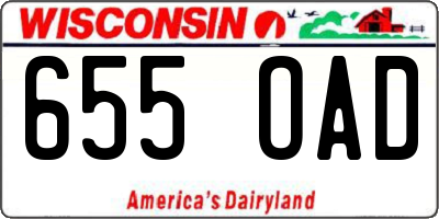 WI license plate 655OAD