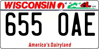 WI license plate 655OAE