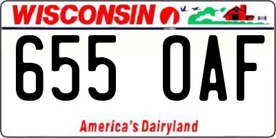WI license plate 655OAF