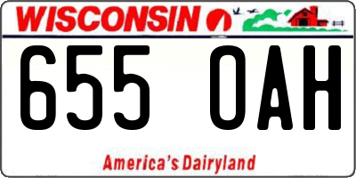 WI license plate 655OAH