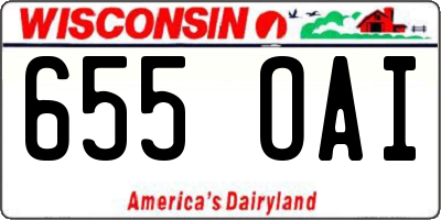 WI license plate 655OAI