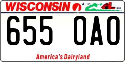 WI license plate 655OAO